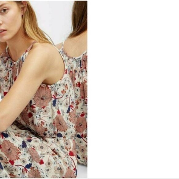 MASSIMO DUTTI Silk Blend Floral Crepe Halter Maxi Dress Size 2 - Picture 13 of 13